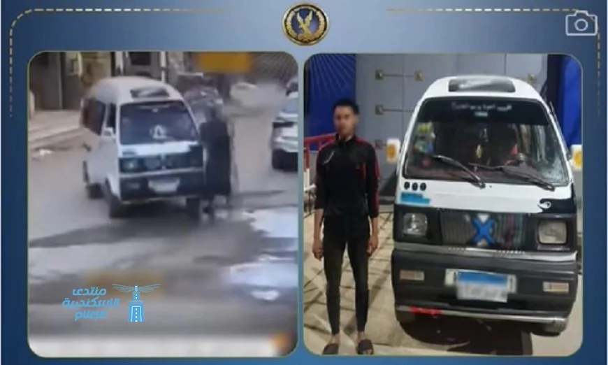 ضبط سائق فان بعد اصطدامه بمار على الطريق في سوهاج