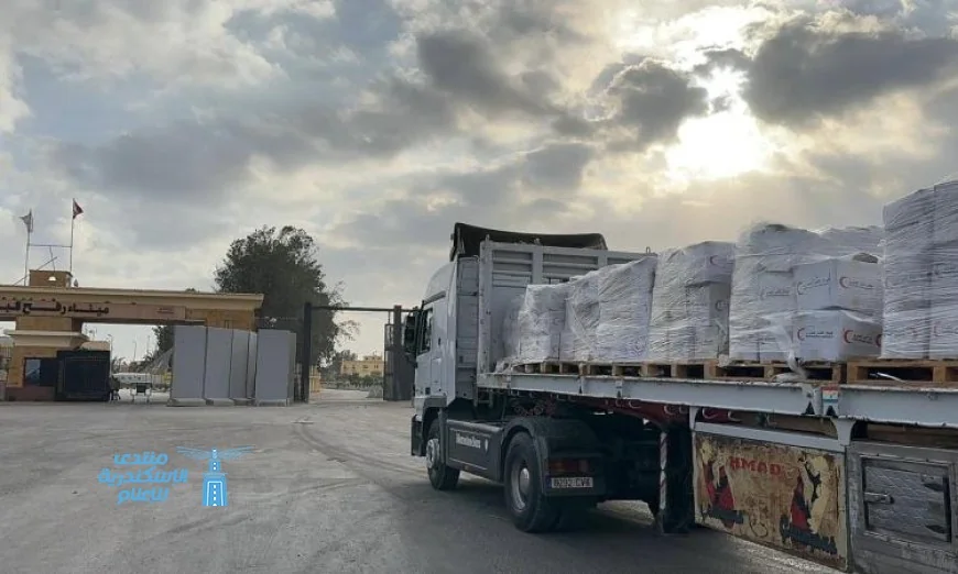 قافلة زاد العزة 183 تصل إلى غزة لدعم الفلسطينيين بالمساعدات الإنسانية